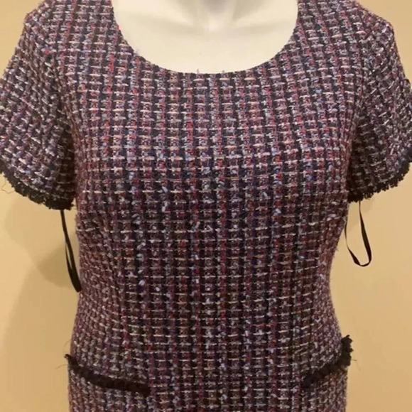 Talbots TWEED FRINGE SHIFT dress - Picture 7 of 12